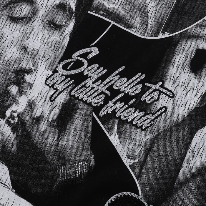 Scar Face Rhinestone Print Tee 28751254