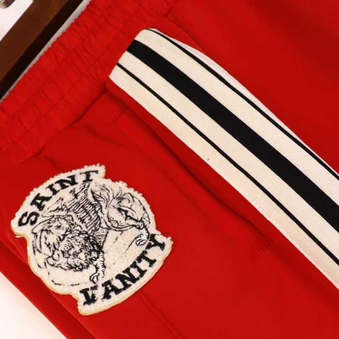 Side-Strap Embroidered Logo Stand-Up Collar Jacket & Pants Set 4 colors 28751574