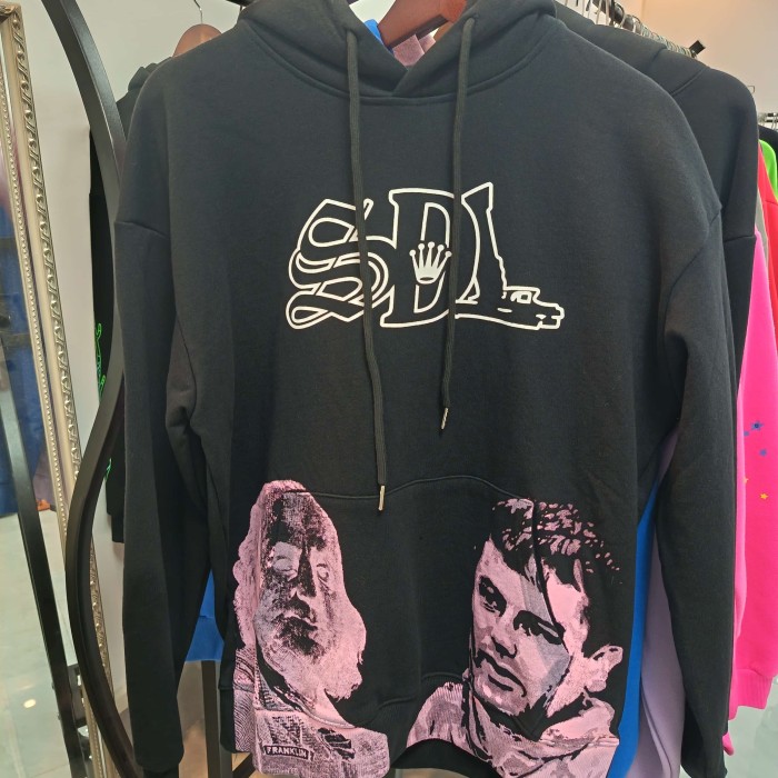 Rhinestone Letter Portrait Print Hoodie 8 colors 28751212