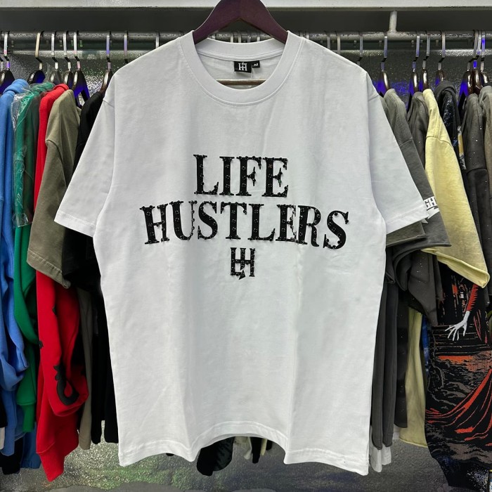 Basic Minimalist Logo Rhinestone Print Tee 4 colors 28751255