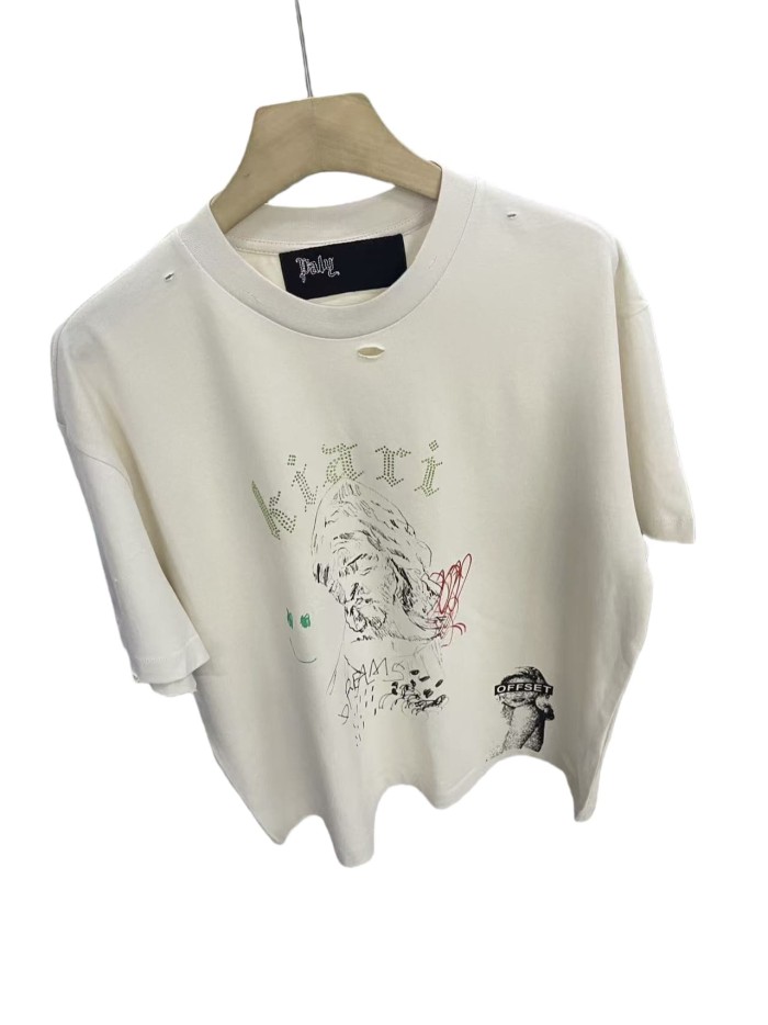 Elderly Smile Rhinestone Print Tee 28751628