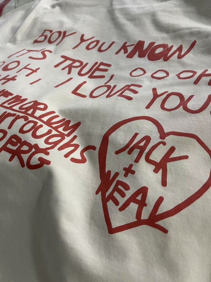 Sketch Portrait Red Letter Print Tee 28751629