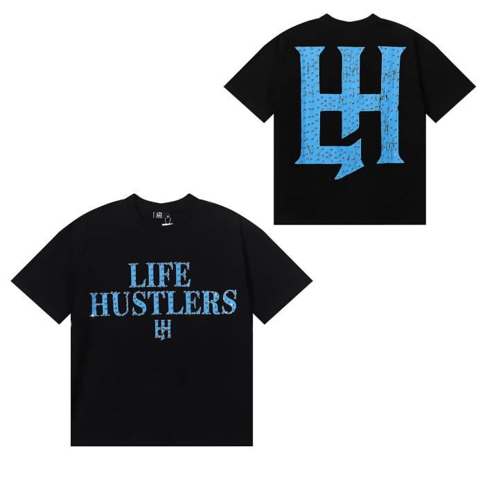 Basic Minimalist Logo Rhinestone Print Tee 4 colors 28751255