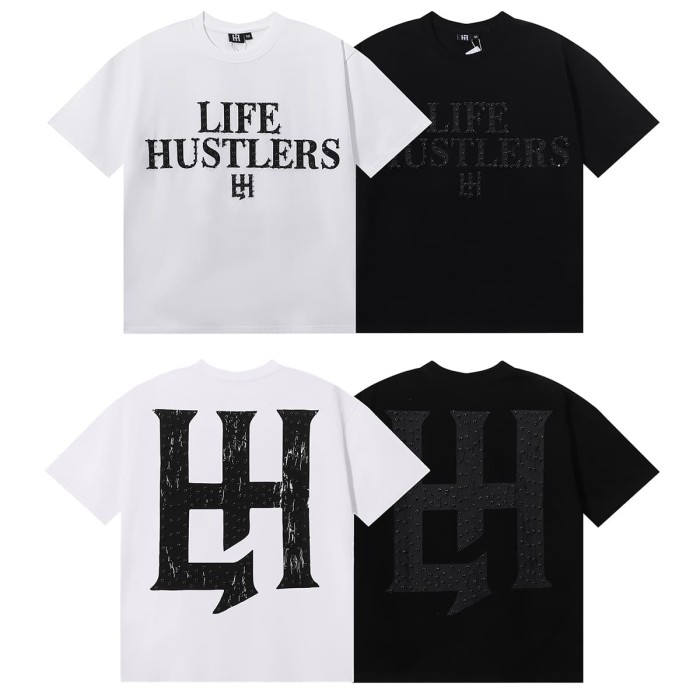 Basic Minimalist Logo Rhinestone Print Tee 4 colors 28751255