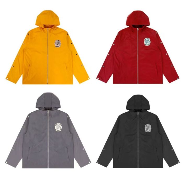 Patch Embroidered Logo Button-Up Hooded Jacket & Pants Set 4 colors 28751559