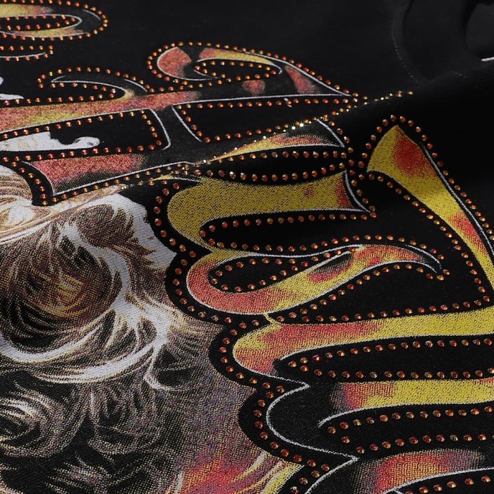 Masked Tattooed Angel Rhinestone Print Tee 2 colors 28751248