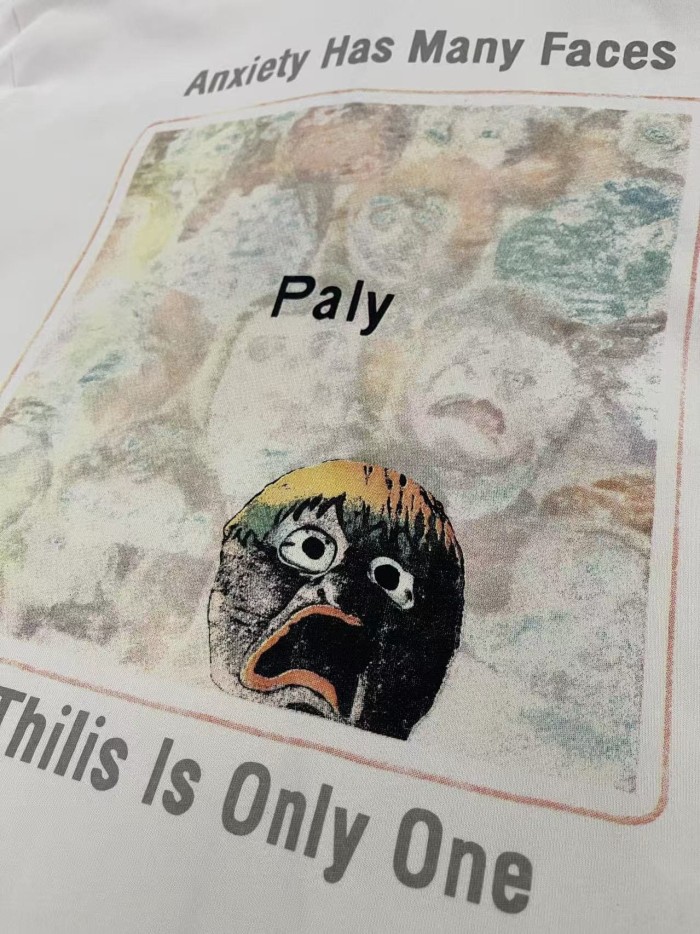 Panic Expression Graffiti Print Washed Version Tee 28751631