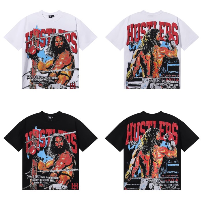 Boxing Emperor Rhinestone Print Tee 2 colors 28751250