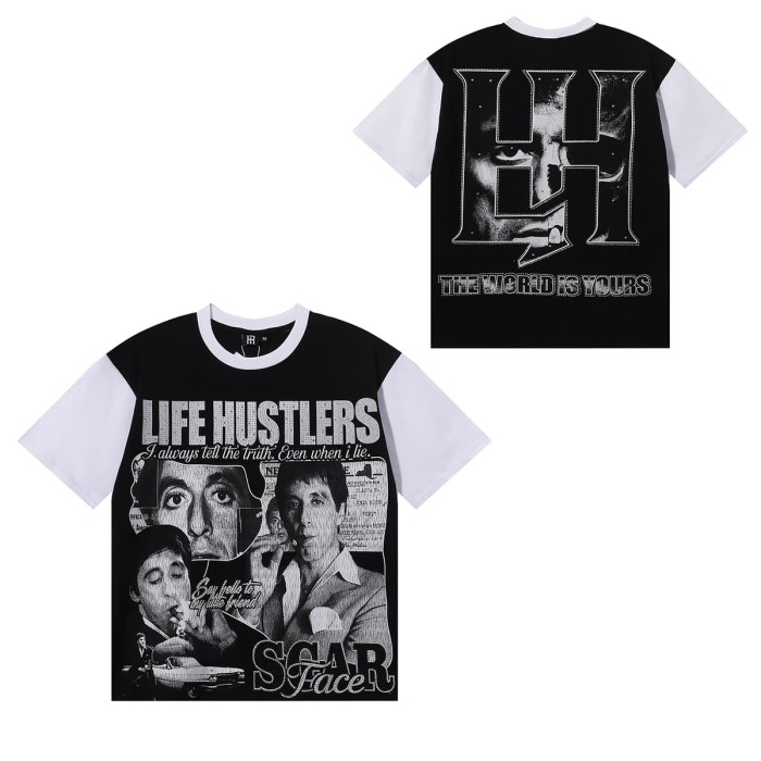Scar Face Rhinestone Print Tee 28751254