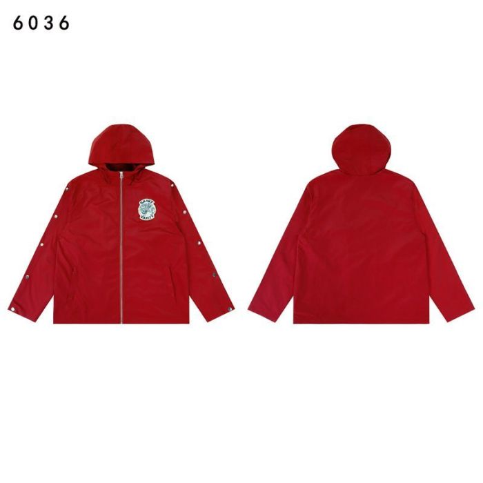 Patch Embroidered Logo Button-Up Hooded Jacket & Pants Set 4 colors 28751559