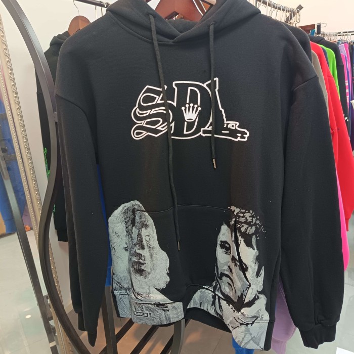 Rhinestone Letter Portrait Print Hoodie 8 colors 28751212