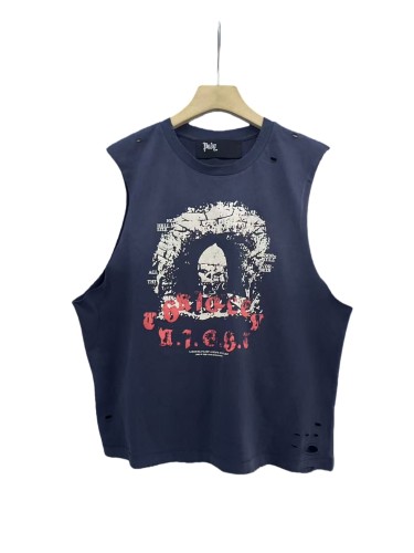 Skull No.11 Print Washed Version Vest 28751626
