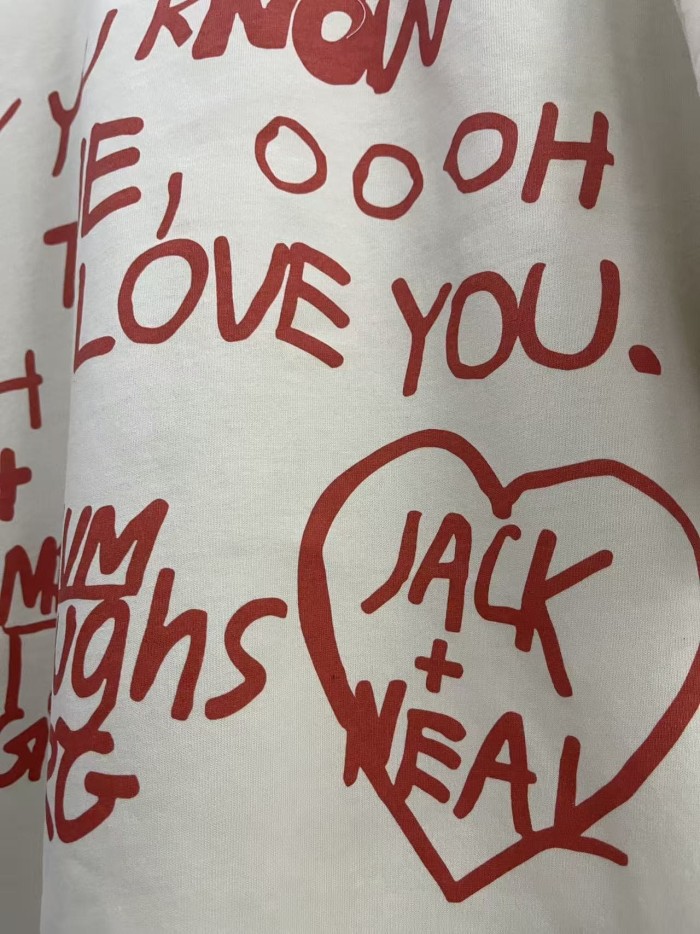 Sketch Portrait Red Letter Print Tee 28751629