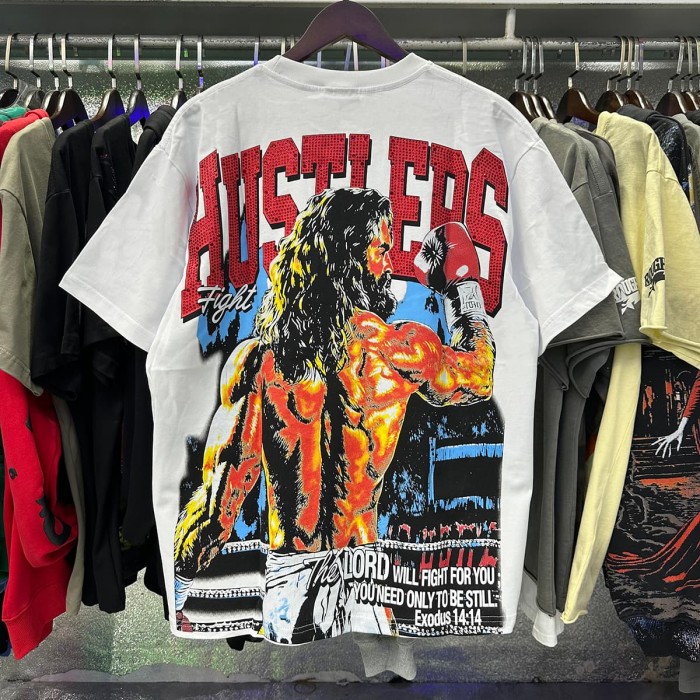 Boxing Emperor Rhinestone Print Tee 2 colors 28751250