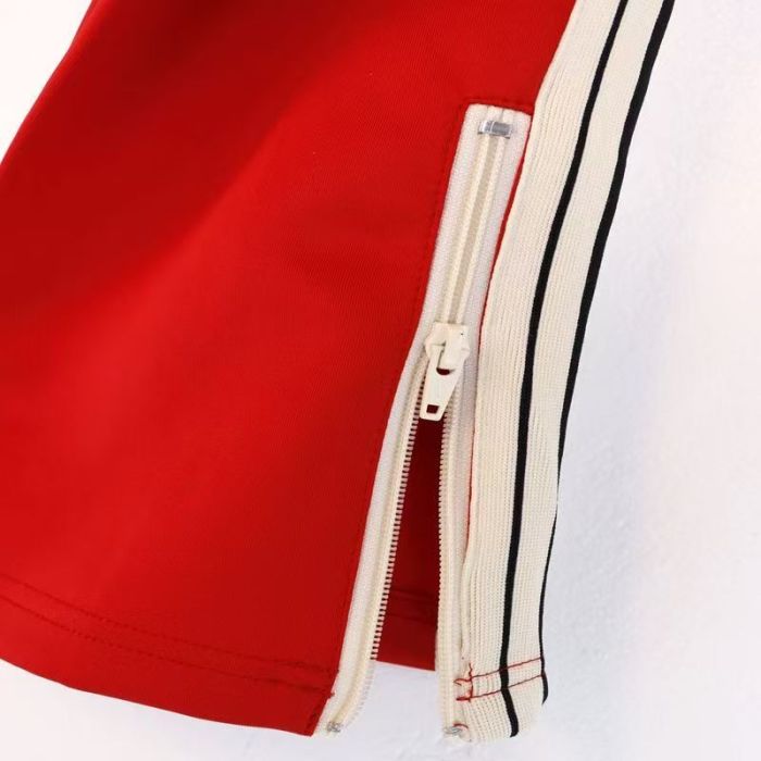 Side-Strap Embroidered Logo Stand-Up Collar Jacket & Pants Set 4 colors 28751574