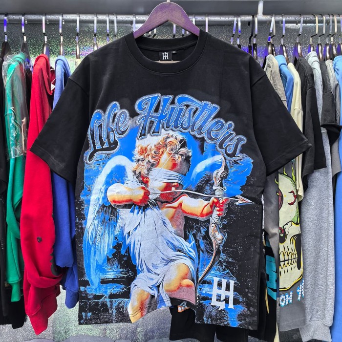 Blindfolded Archery Angel Rhinestone Print Tee 2 colors 28751246