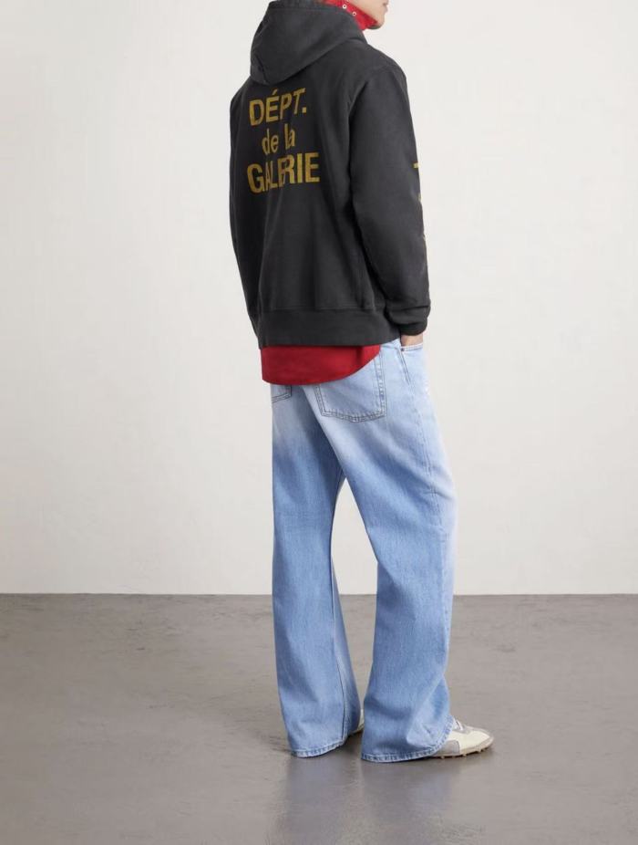 [Big & Tall for weights up to 260 lbs]1:1 quality version Distressed Yellow French Print Hoodie 28755448