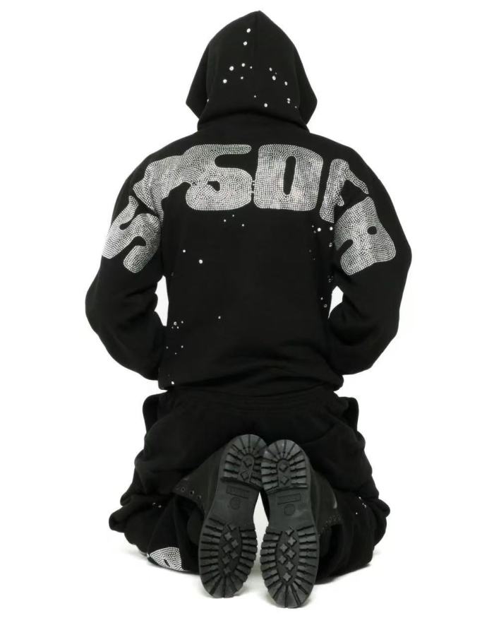 1:1 quality version Diamond Letter Pattern Hoodie & Pants Set 28755443