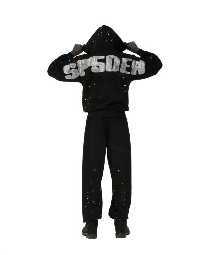 1:1 quality version Diamond Letter Pattern Hoodie & Pants Set 28755443