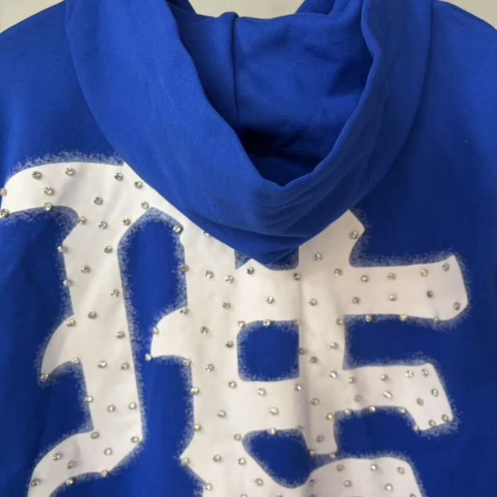 Diamond Letter Print Zipper Hoodie 28755452
