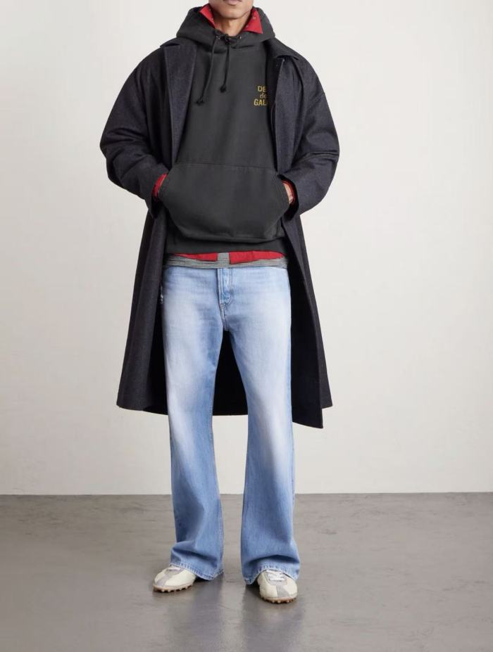 [Big & Tall for weights up to 260 lbs]1:1 quality version Distressed Yellow French Print Hoodie 28755448