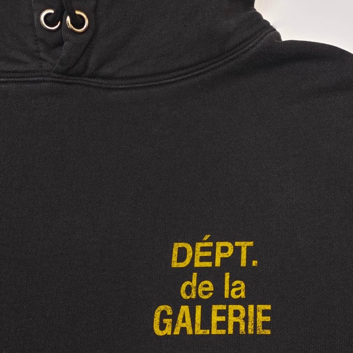[Big & Tall for weights up to 260 lbs]1:1 quality version Distressed Yellow French Print Hoodie 28755448