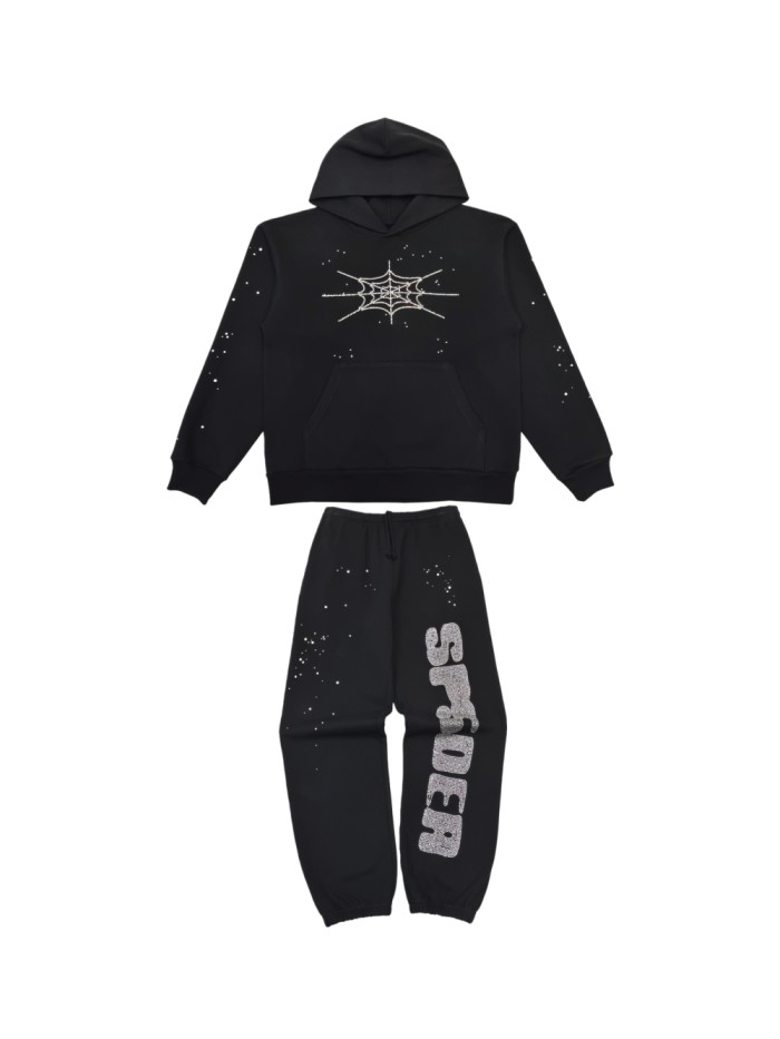 1:1 quality version Diamond Letter Pattern Hoodie & Pants Set 28755443