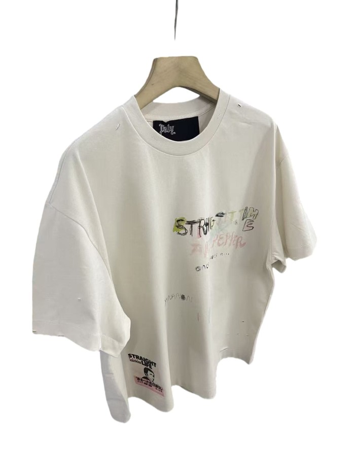 Vintage Hand-painted Graffiti Print Tee 28756447