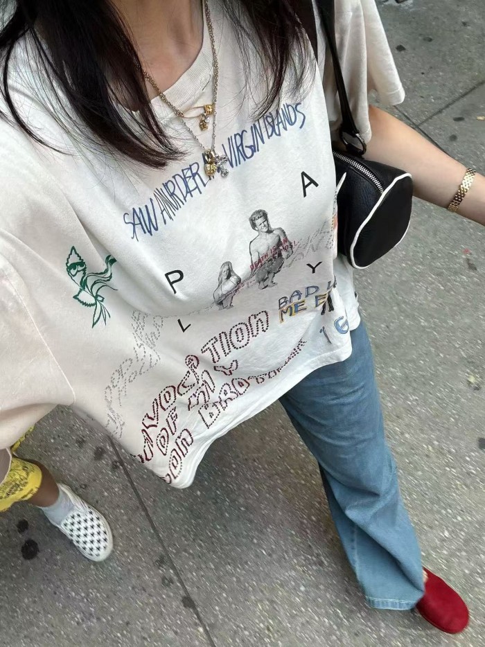West Coast Graffiti Rhinestone Print Tee 28756454