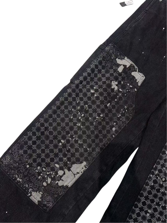 1:1 quality version Patchwork Embroidered Straight-Leg Jeans 28756315