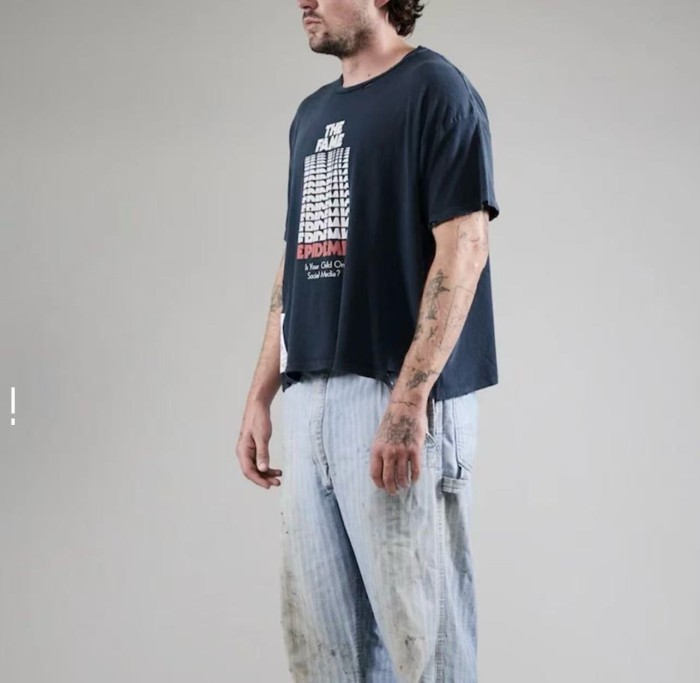 Repeated Logo Letter Print Washed Version Tee 28756309