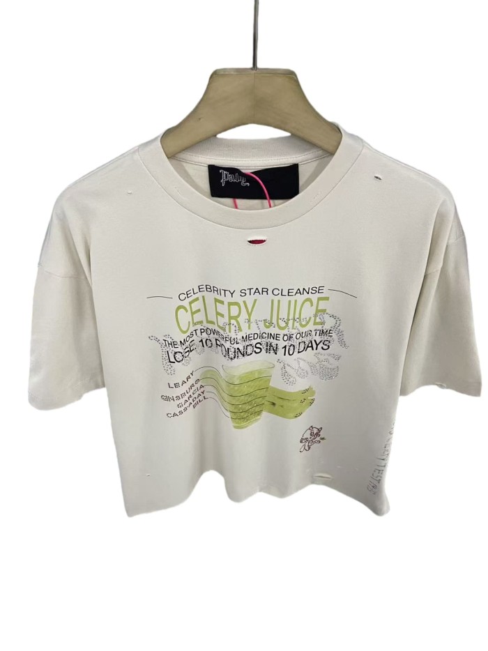 Celery Juice Rhinestone Print Tee 28756452
