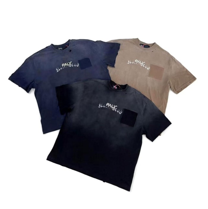 Ripped Pocket Print Washed Version Tee 3 colors 28756294