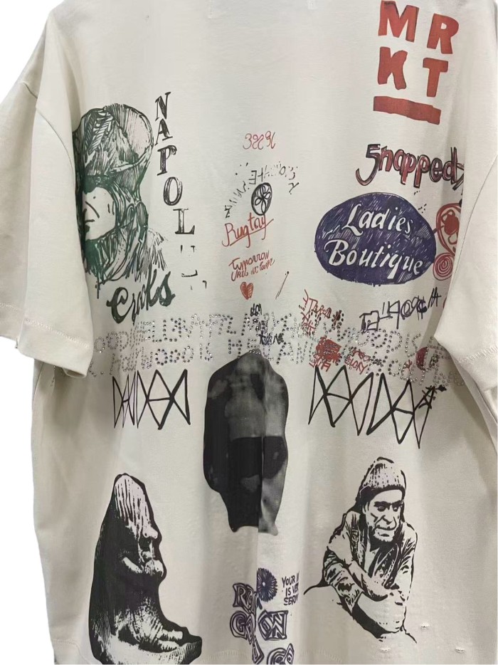 American Vintage Graffiti Rhinestone Print Tee 28756451