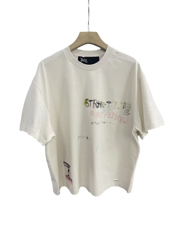 Vintage Hand-painted Graffiti Print Tee 28756447