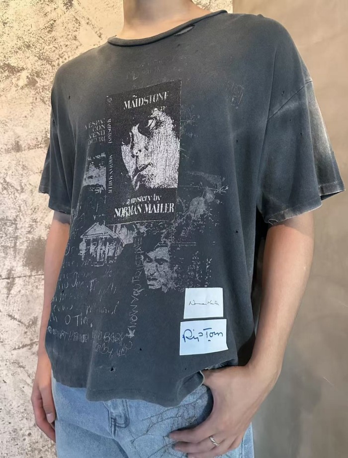 Chest Portrait Print Washed Version Tee 28756304