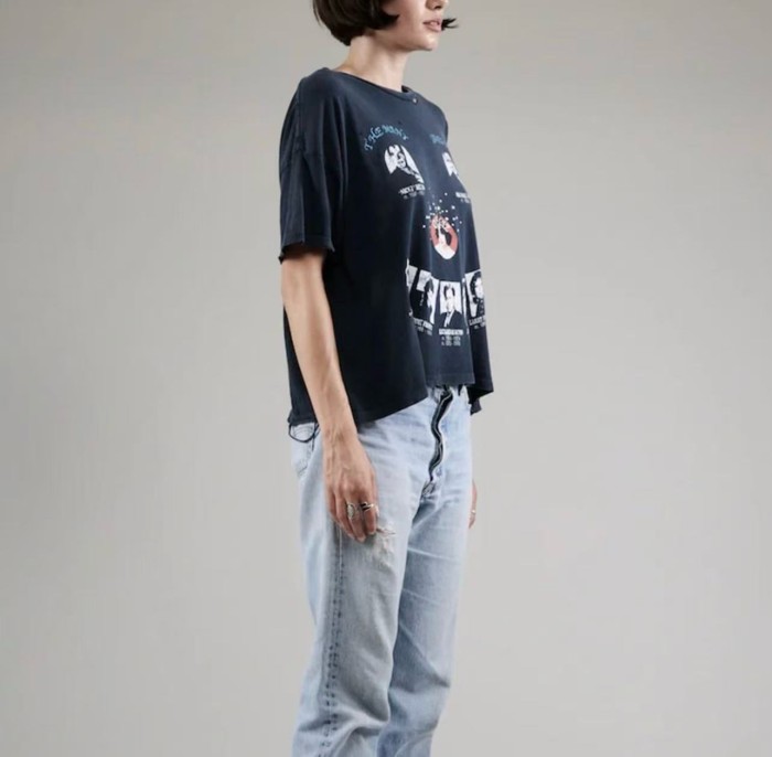 Character Smiley Face Combo Print Washed Version Tee 28756300