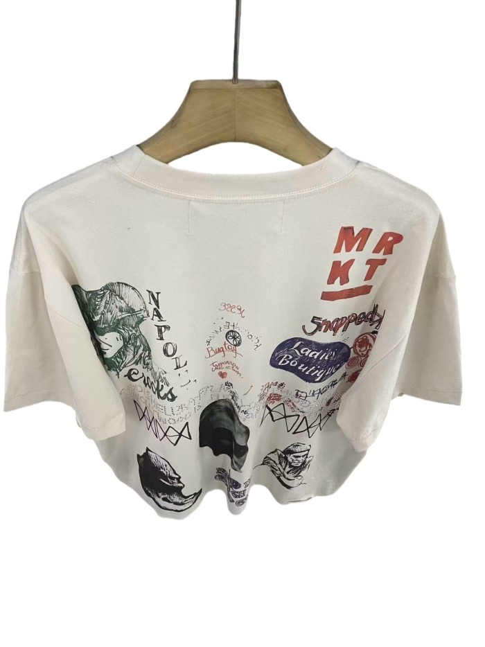 American Vintage Graffiti Rhinestone Print Tee 28756451