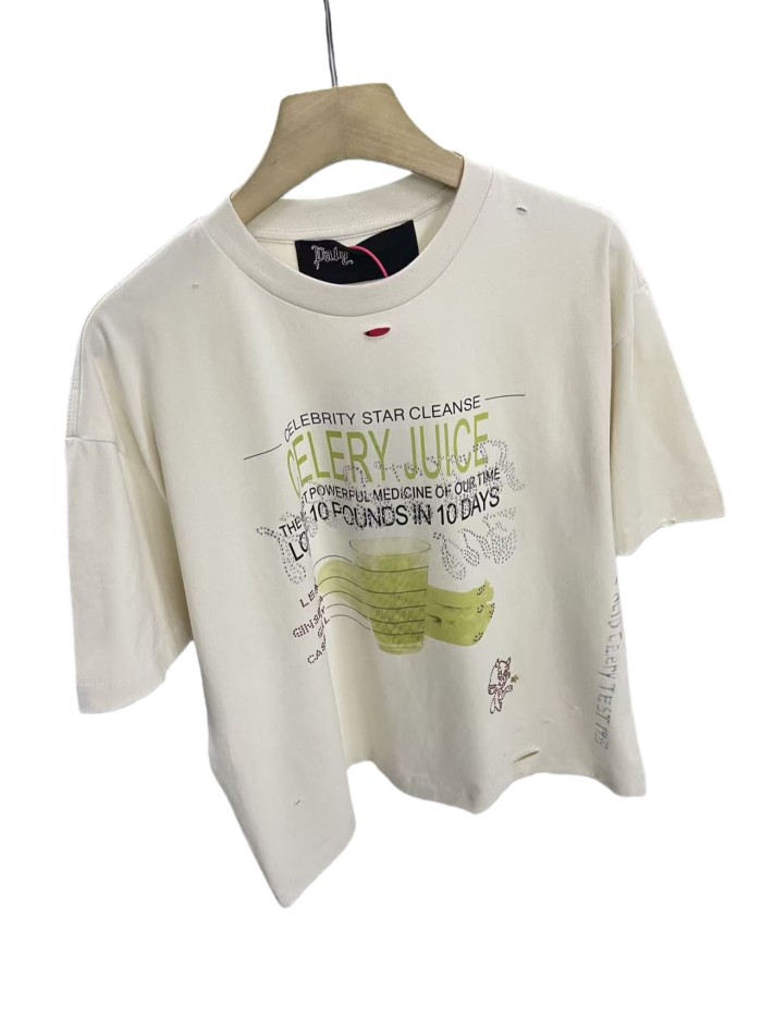 Celery Juice Rhinestone Print Tee 28756452