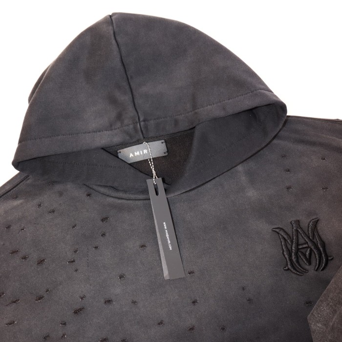 Embroidered Logo Washed Distressed Hoodie 3 colors 28756310