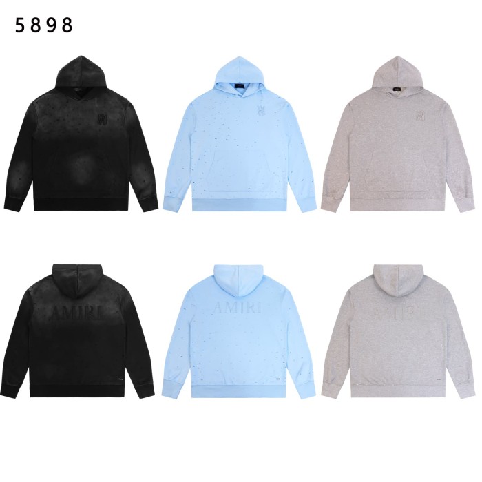 Embroidered Logo Washed Distressed Hoodie 3 colors 28756310