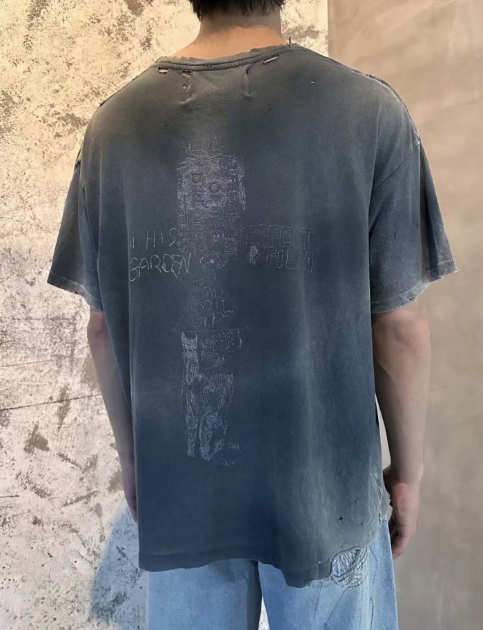 Chest Portrait Print Washed Version Tee 28756304