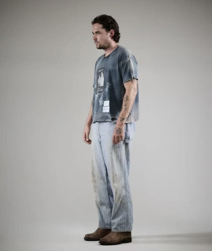 Chest Portrait Print Washed Version Tee 28756304