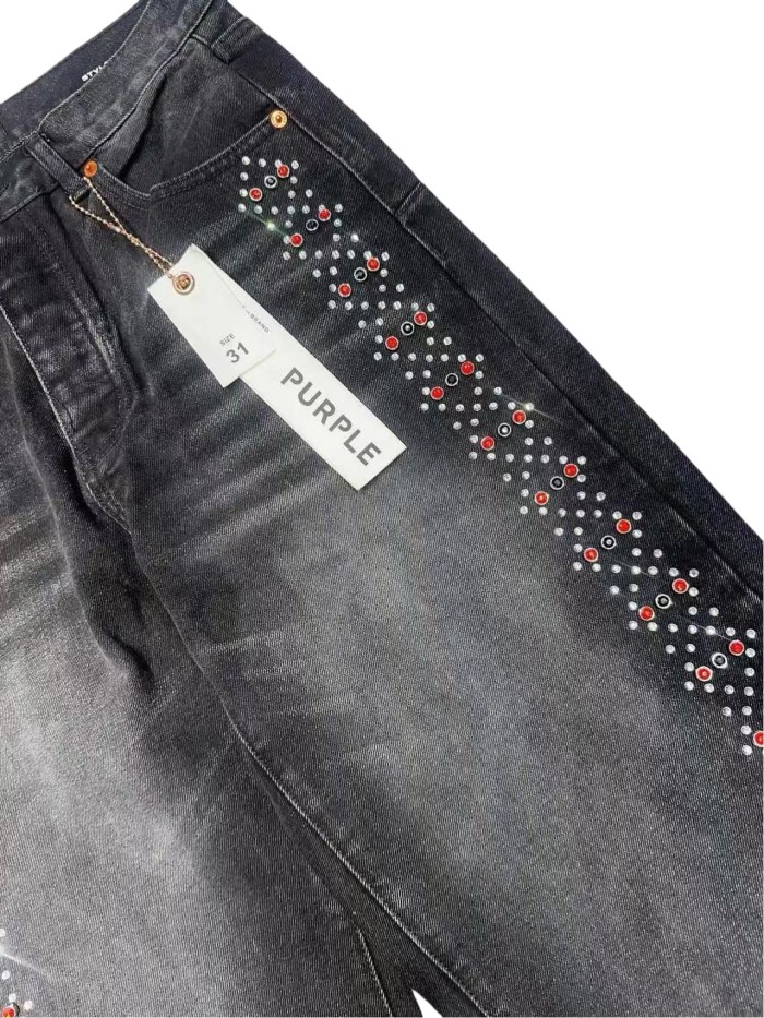 1:1 quality version Both sides Gemstone-Studded Straight-Leg Jeans 2 colors 28758457