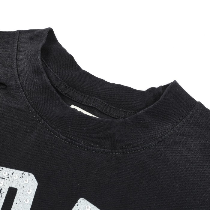 Cartoon Figures Rhinestone Print Washed Version Tee 28758390