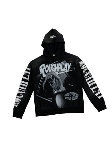 Hood Skeleton Driving Rhinestone Print Washed Version Hoodie 28758372