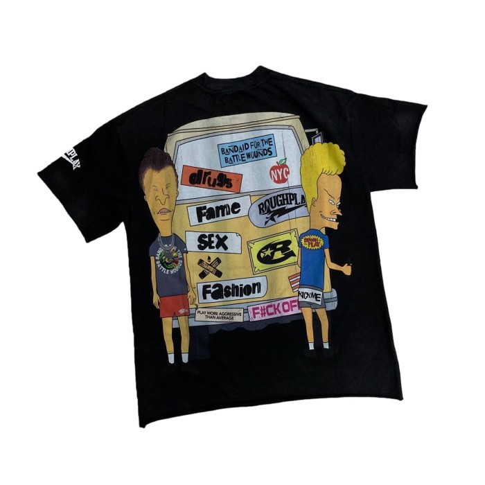 Cartoon Figures Rhinestone Print Washed Version Tee 28758390