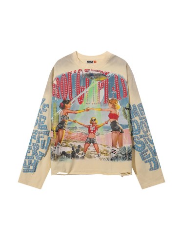 Triangular Summoning Circle Silver Hot Stamping Print Washed Version Long Sleeve T-Shirt 2 colors 28758382