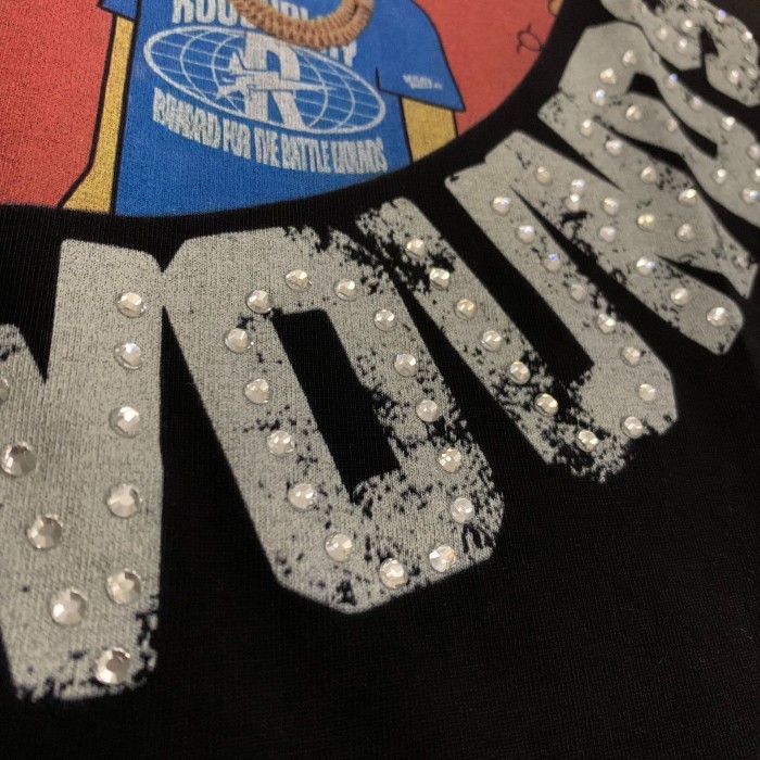 Cartoon Figures Rhinestone Print Washed Version Tee 28758390