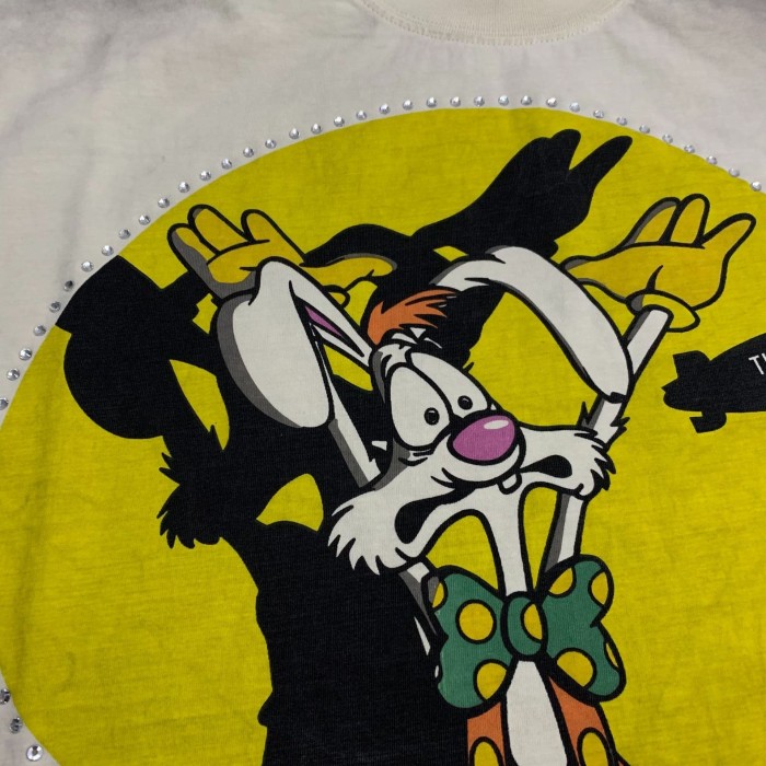 Surrender Bunny Rhinestone Print Washed Version Tee 28758393